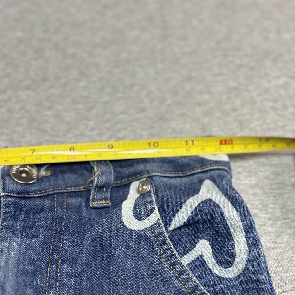 Pink Velvet Girl's Denim Jeans Size 7 with White Heart Imprint - Picture 11 of 12